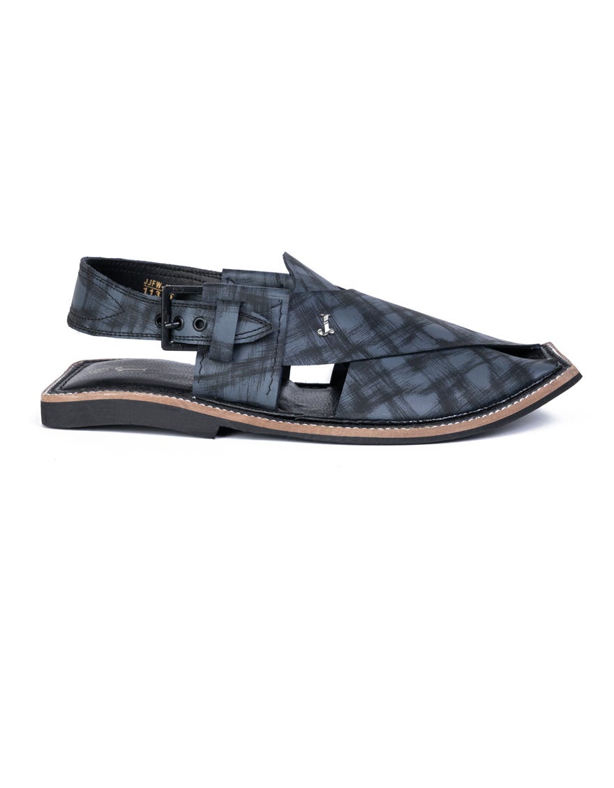 Grey Trendy Peshawari Chappal | Jjfw-Jpc-11353