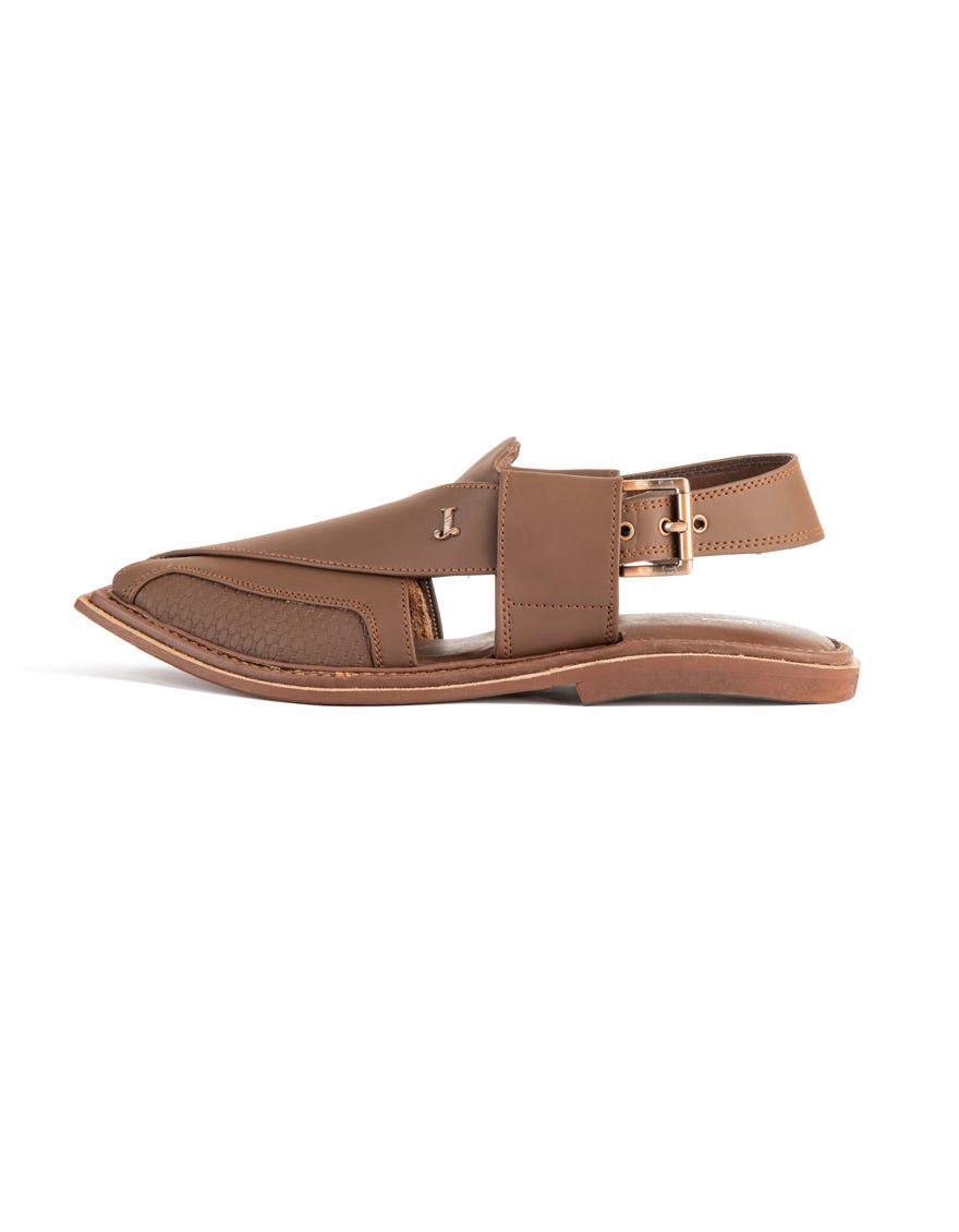 Chocolate Brown Trendy Peshawari Chappal | Jjfw-Jpc-11418-R2