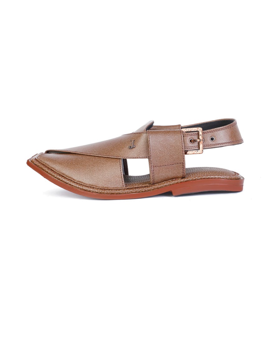 Brown Trendy Men Peshawari Chappal | Jjfw-Jpc-11433