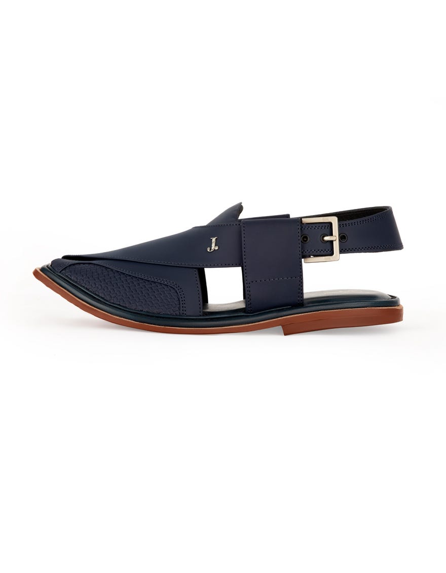 Blue Trendy Peshawari Chappal | Jjfw-Jpc-11436