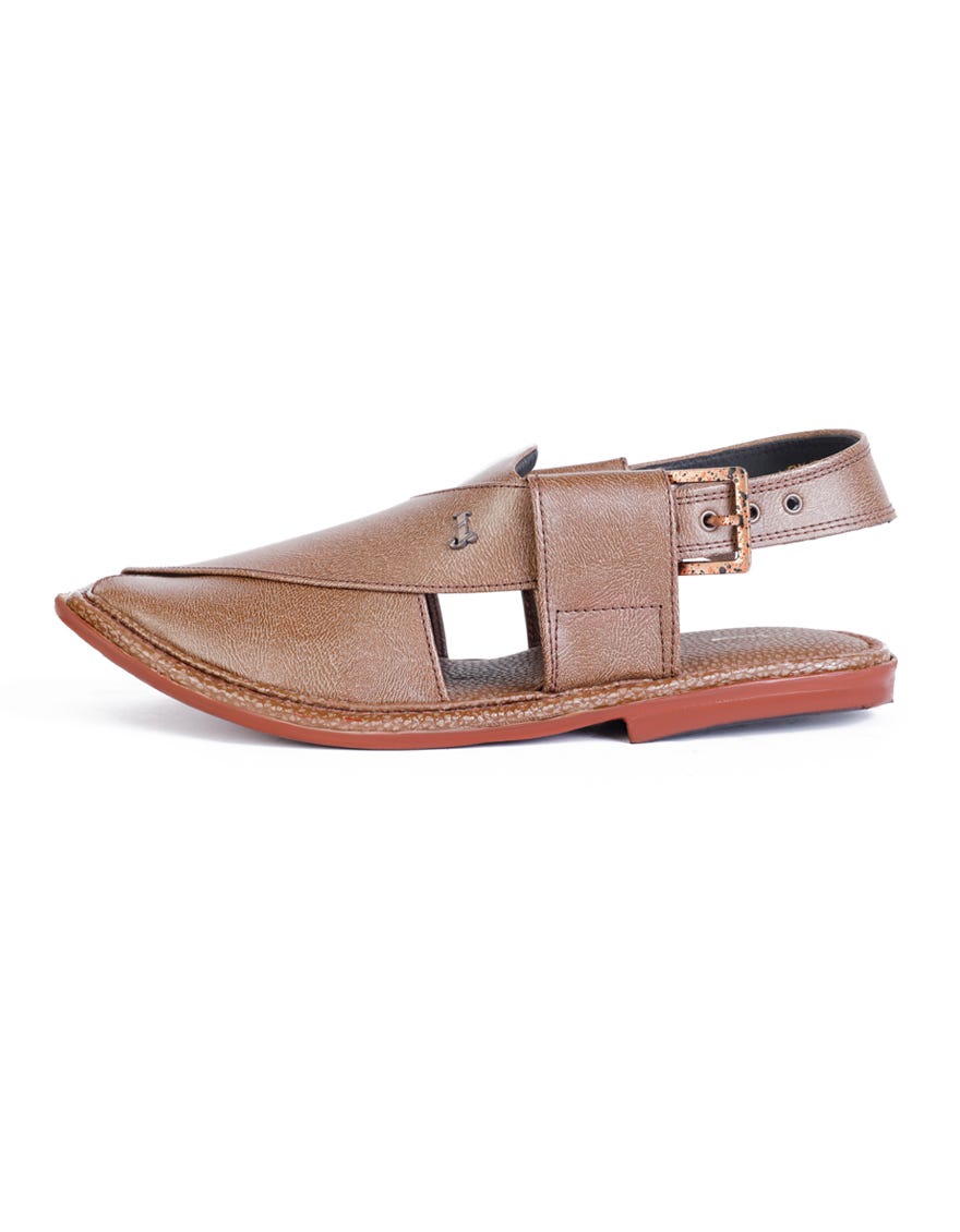 Brown Trendy Men Peshawari Chappal | Jjfw-Jpc-11438