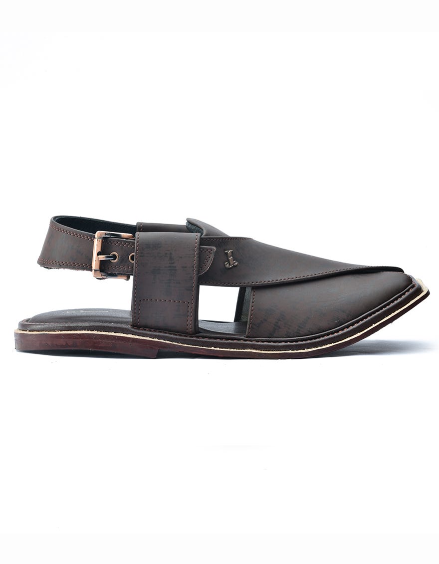Maroon Peshawari Chappal | Jjfw-Jpc-11465