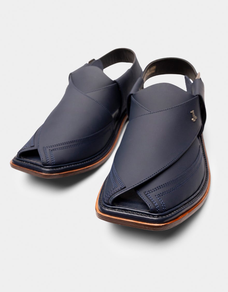 BLUE PLAIN PESHAWARI SANDALS