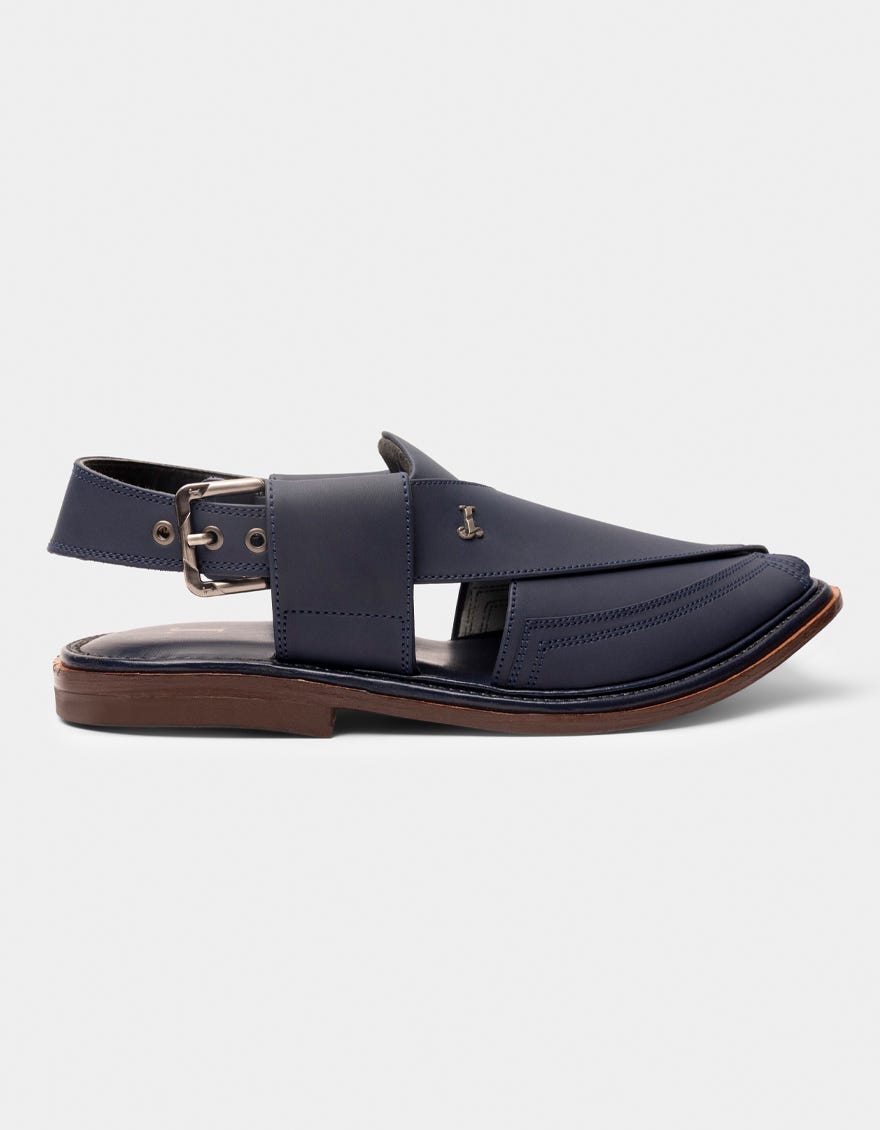 BLUE PLAIN PESHAWARI SANDALS