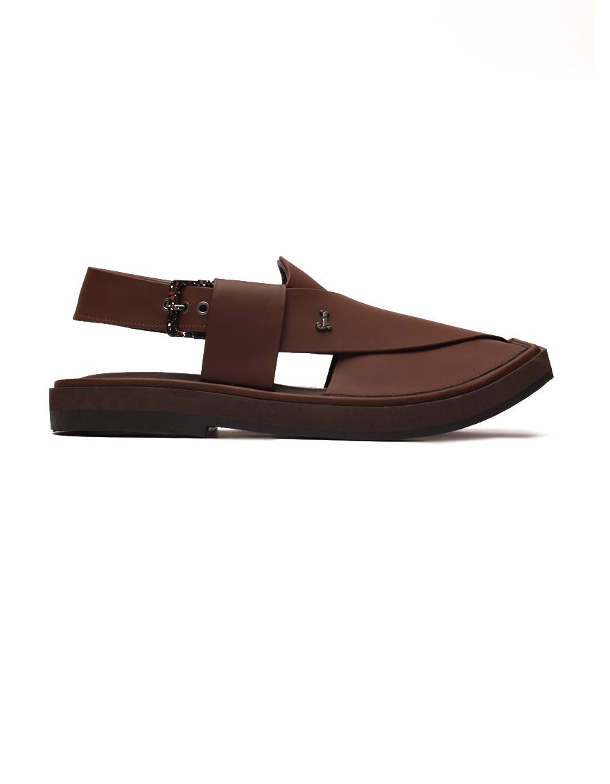 DARK BROWN PLAIN PESHAWARI SANDALS