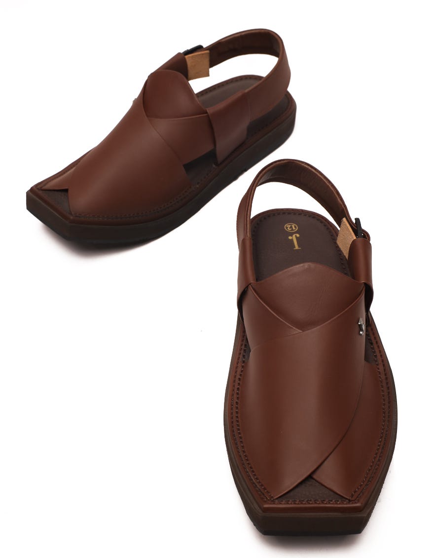 DARK BROWN PLAIN PESHAWARI SANDALS