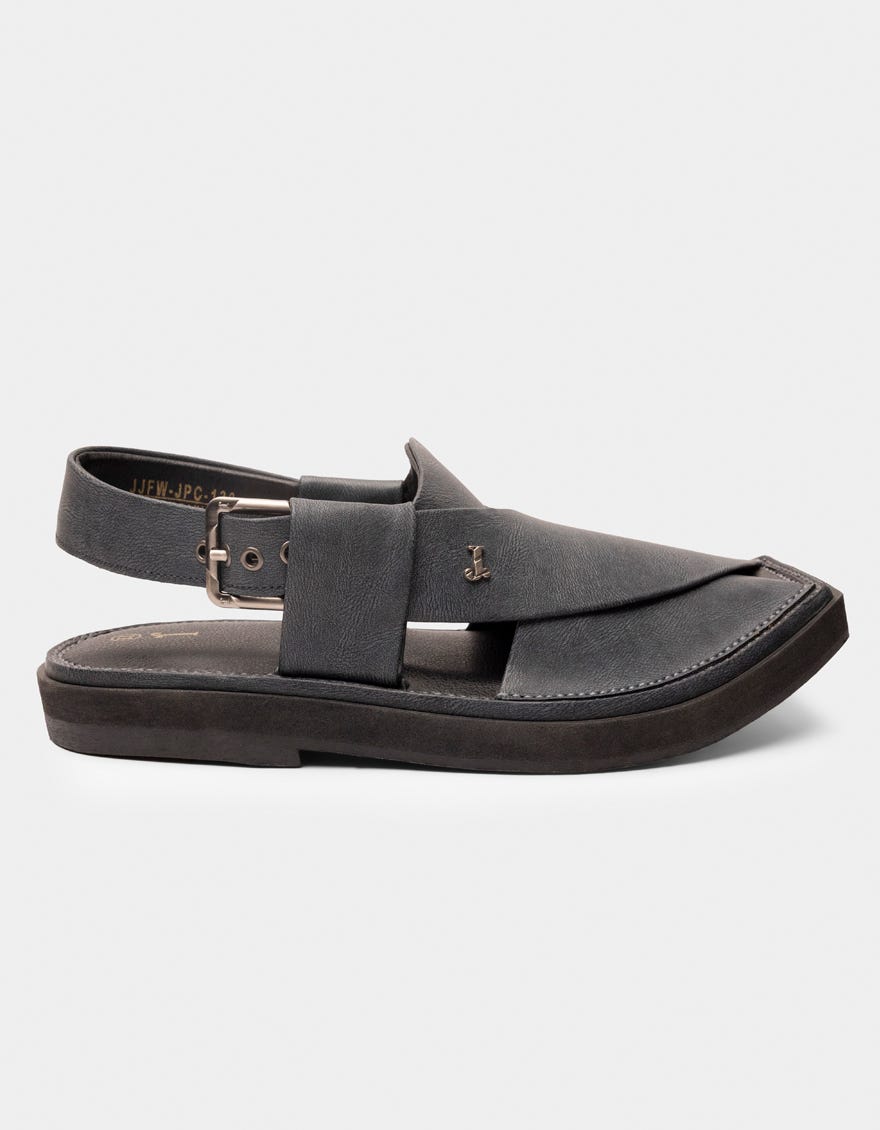 GREY PLAIN PESHAWARI SANDALS