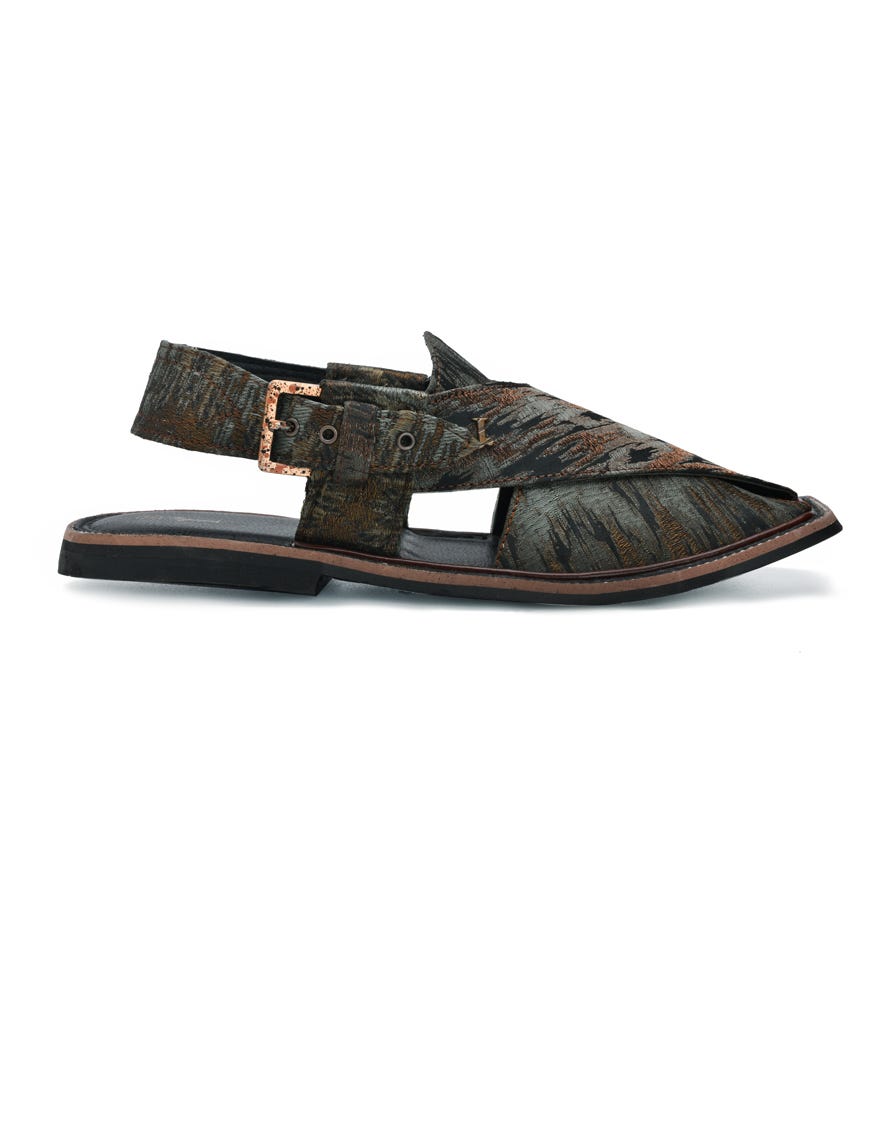 Multicolor Textured Peshawari Chappal | Jjfw-Jpc-172