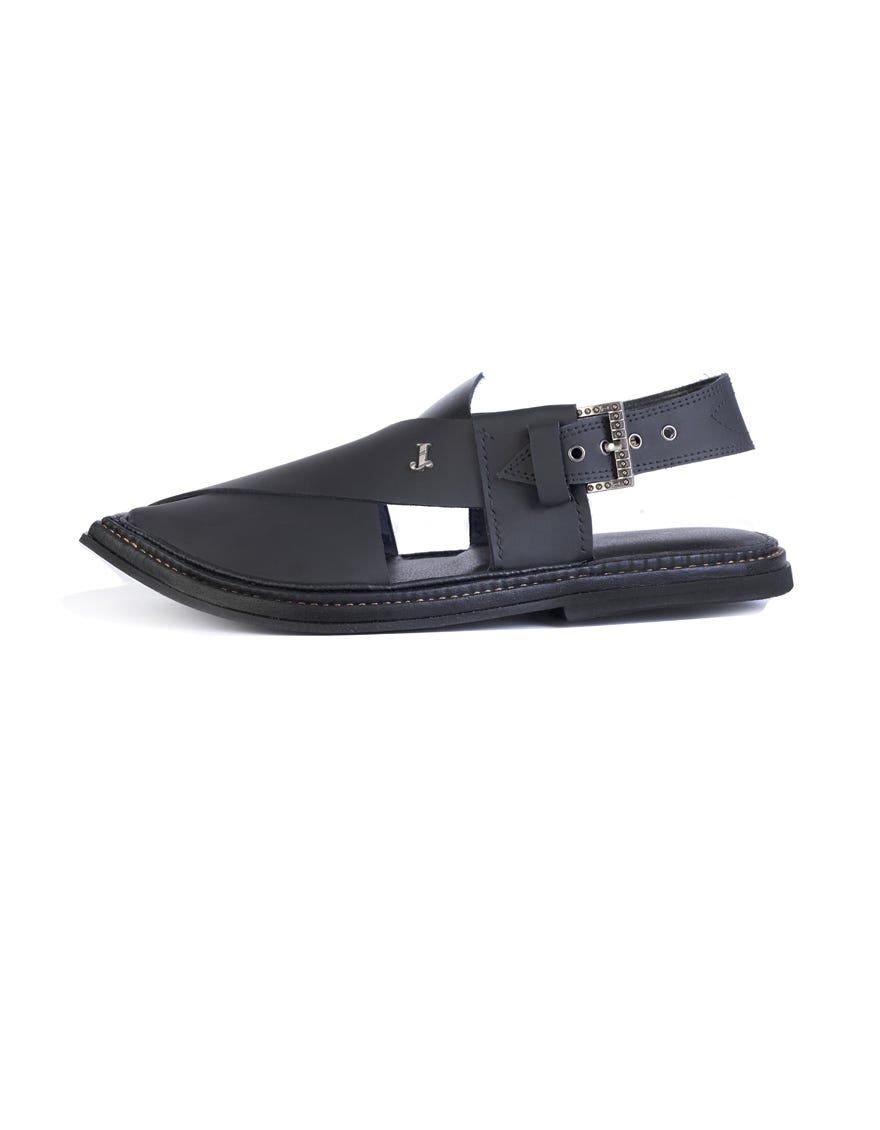 BLACK HIGH CHROME PESHAWARI SANDALS
