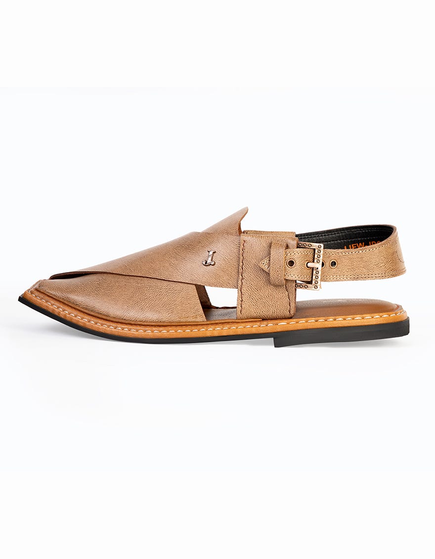 Camel Trendy Double Sole Peshawari Chappal | Jjfw-Jpc-21339