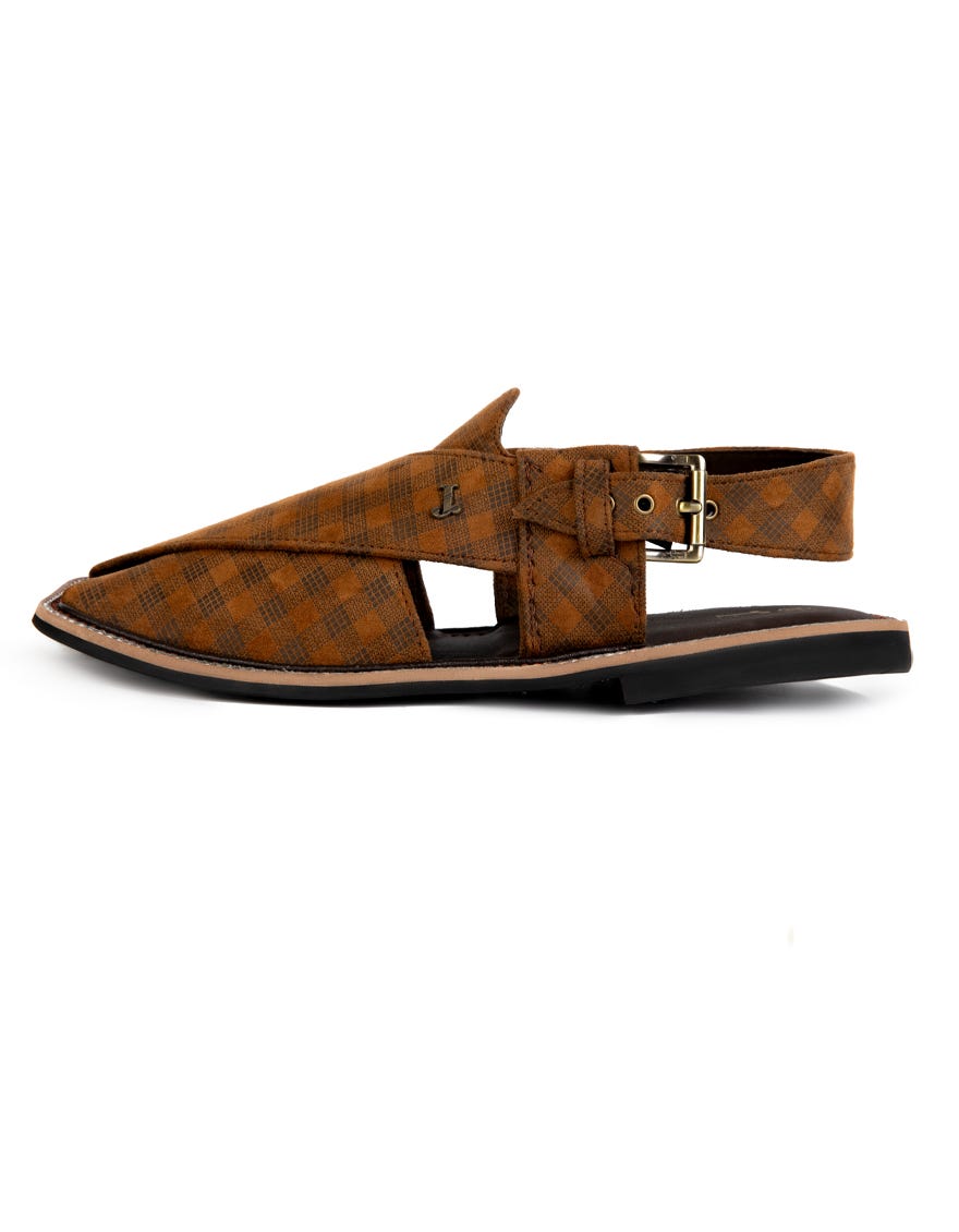 Brown Trendy Peshawari Chappal | Jjfw-Jpc-253