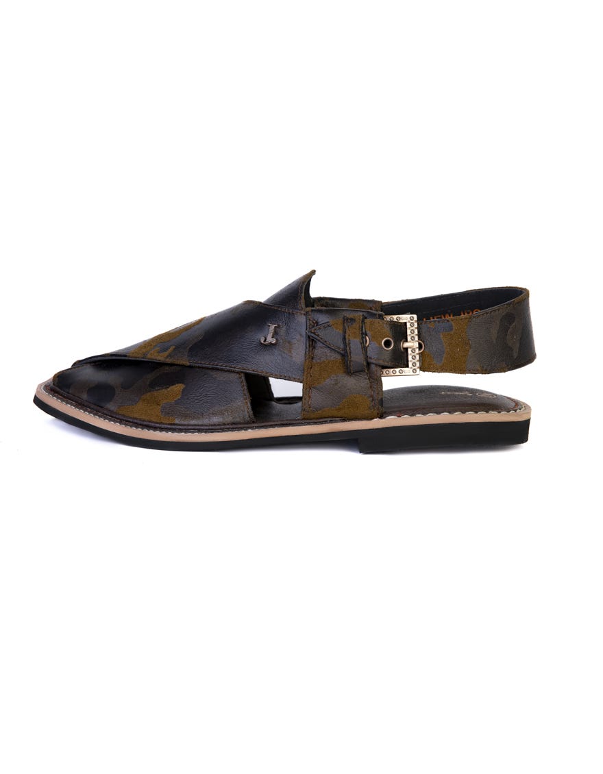 Commando Green Trendy Peshawari Chappal | Jjfw-Jpc-260