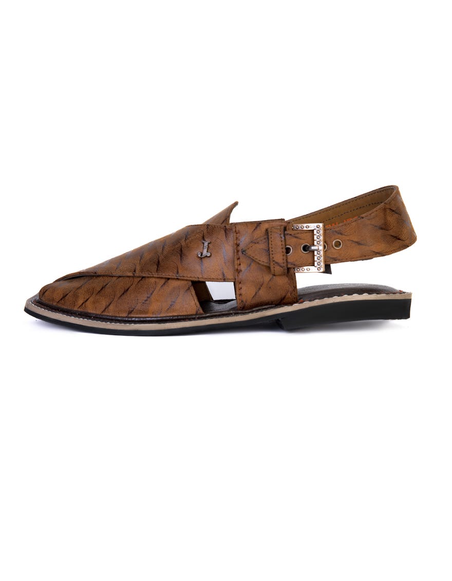 Brown Trendy Peshawari Chappal | Jjfw-Jpc-261