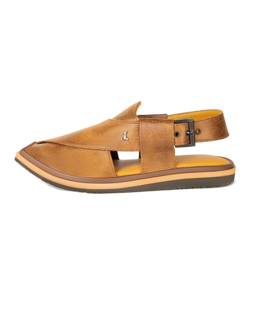 Brown Men Peshawari Chappal | Jjfw-Jpc-264