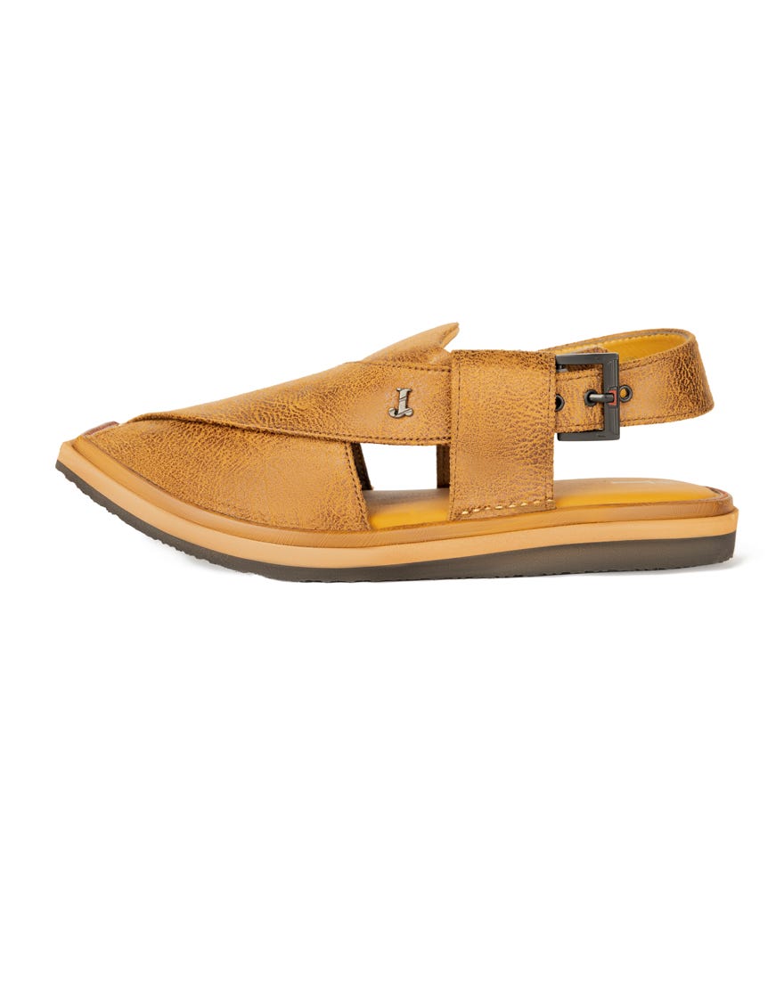 Brown Men Peshawari Chappal | Jjfw-Jpc-265