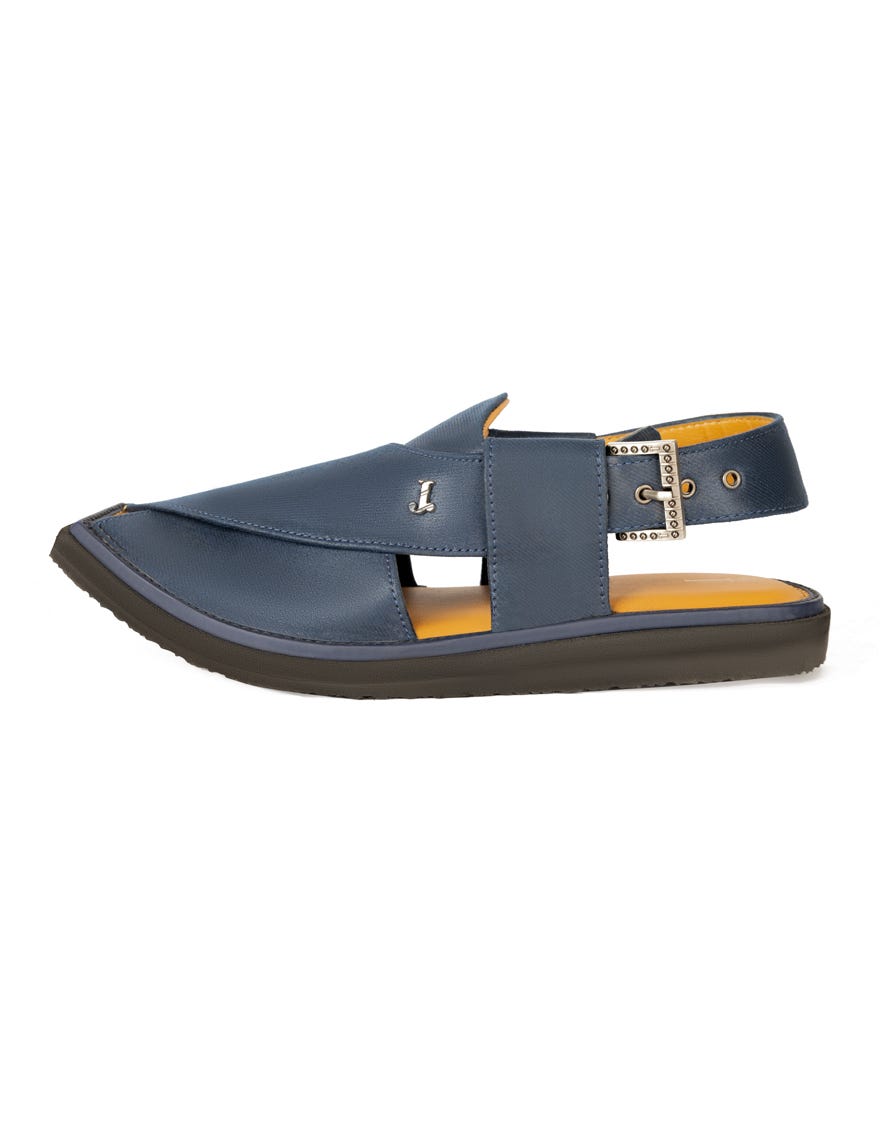Blue Men Peshawari Chappal | Jjfw-Jpc-266