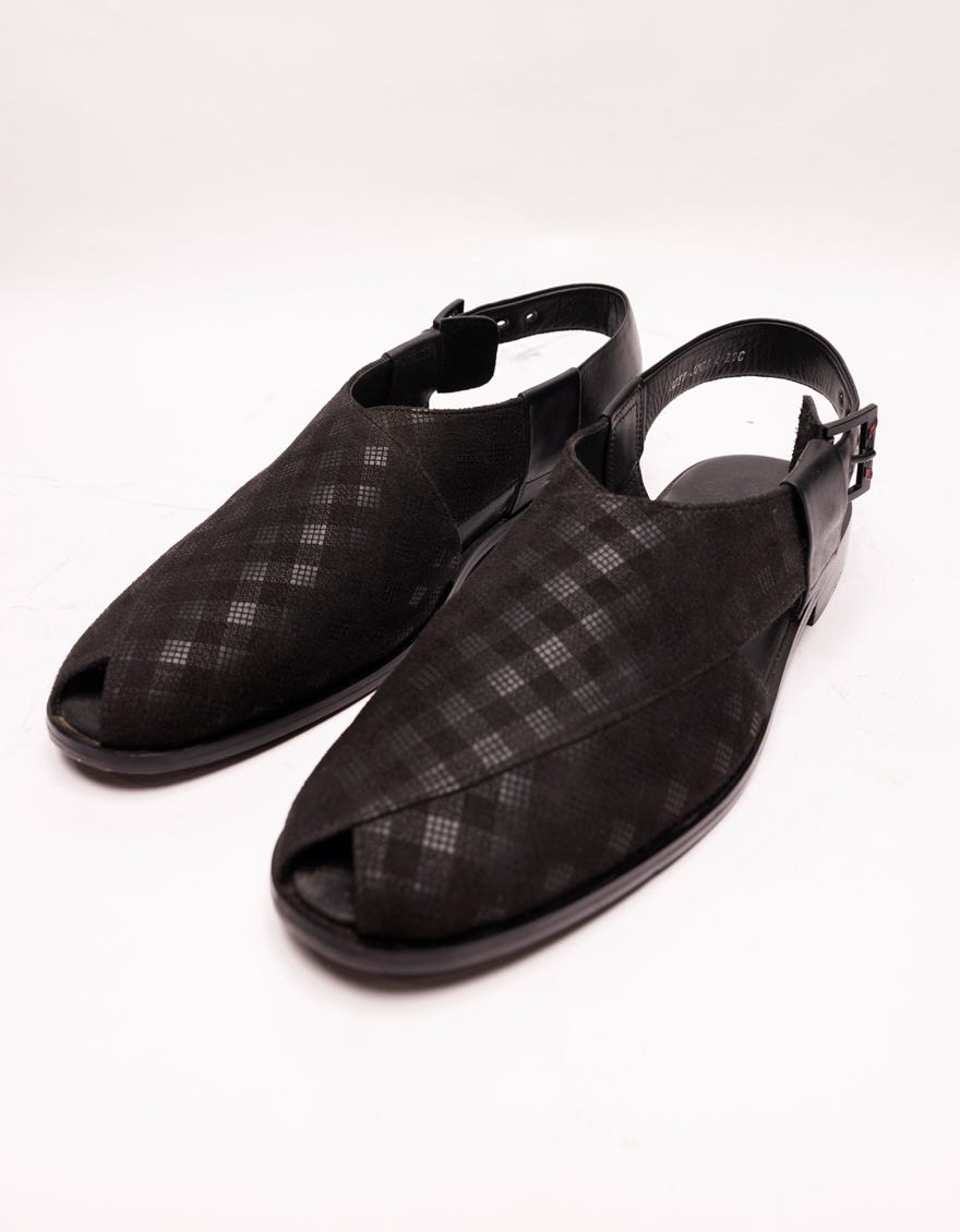 BLACK PESHAWARI SANDALS
