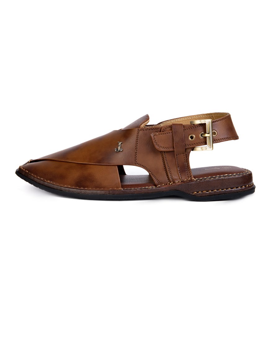 Brown Trendy Peshawari Chappal | Jjfw-Jpc-4009