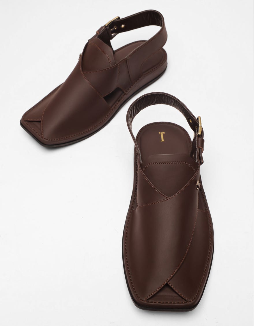 BROWN PLAIN CLASSIC PESHAWARI SANDALS