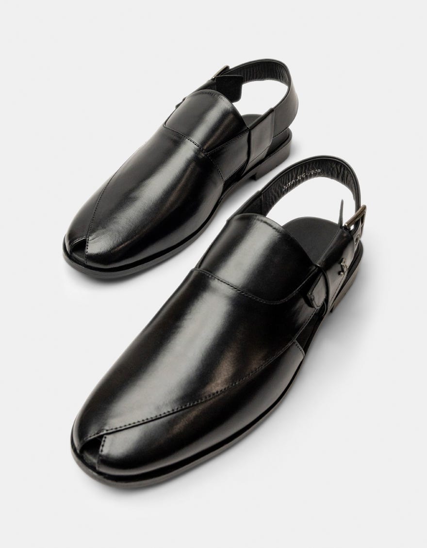 BLACK PESHAWARI SANDALS