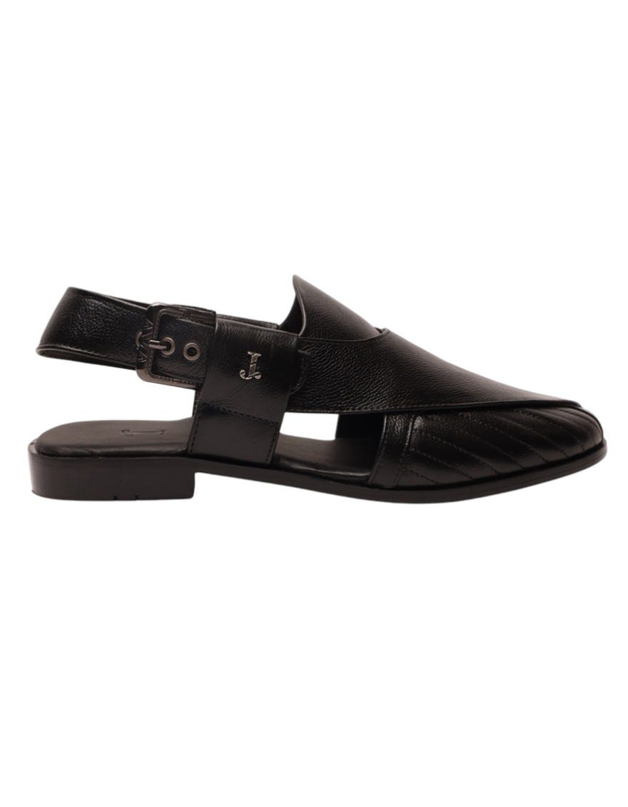 BLACK PESHAWARI SANDALS