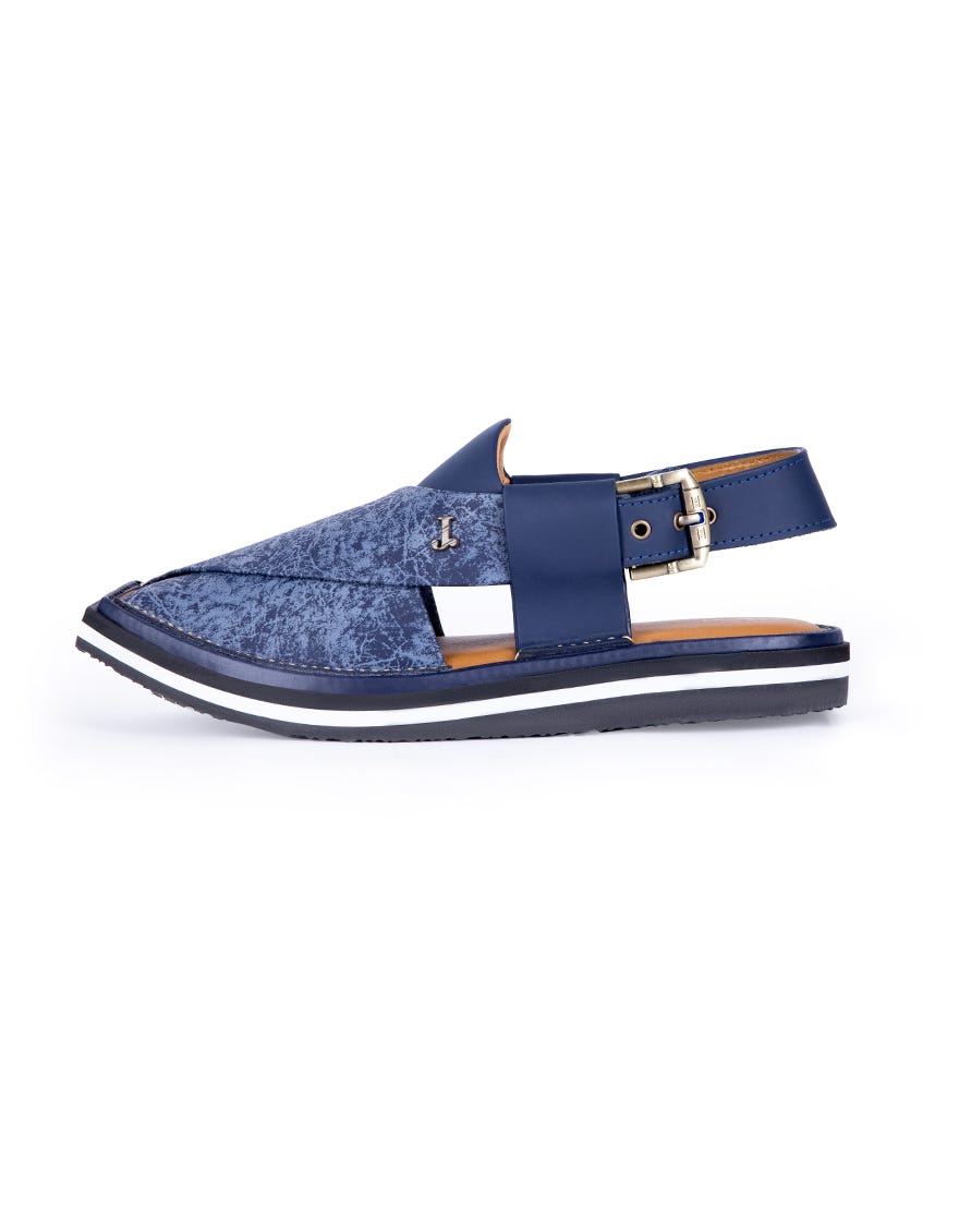Blue Trendy Peshawari Chappal | Jjfw-Jpc-9005