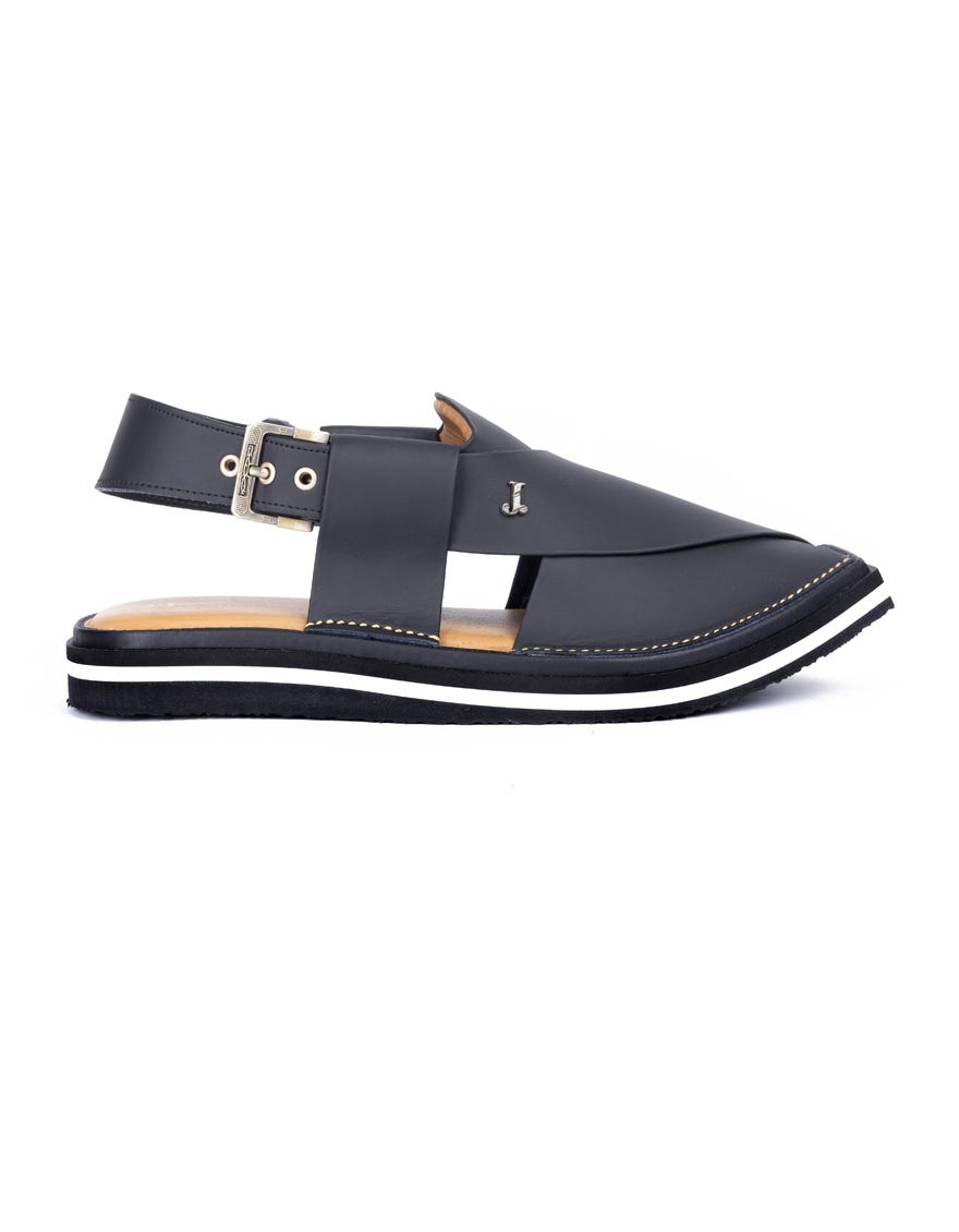 MATT BLACK TRENDY PESHAWARI SANDALS