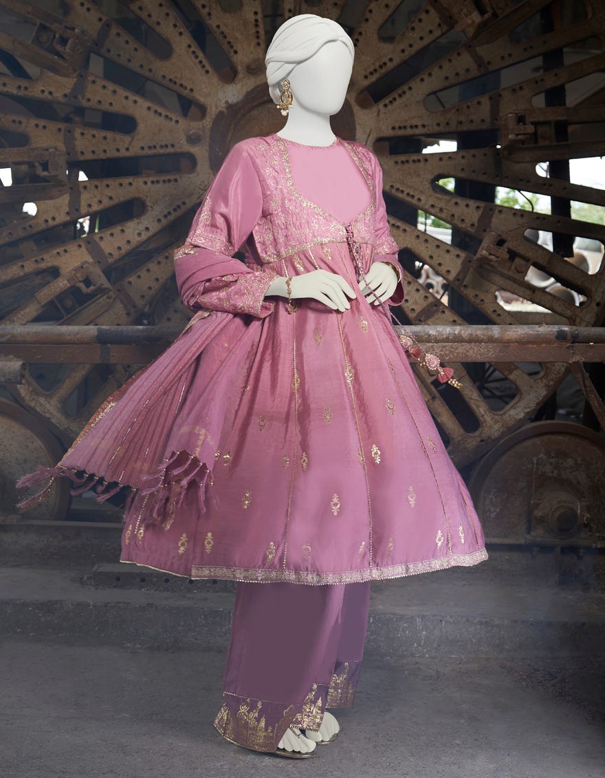 Tea Pink Plain 3 Piece Stitched Dress | Jjpw-S-Jps-23-3914