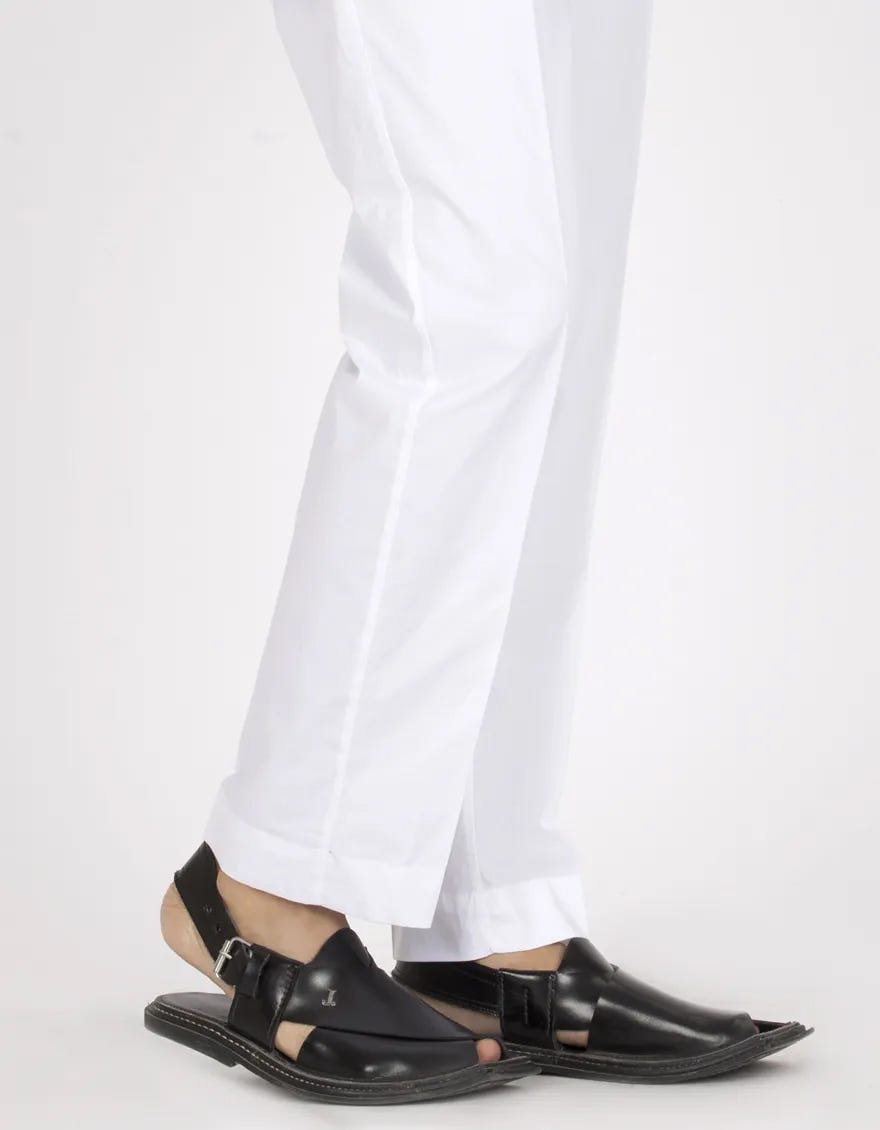 Pearl White Cotton Trouser | Jjps-303-J-Gm128715