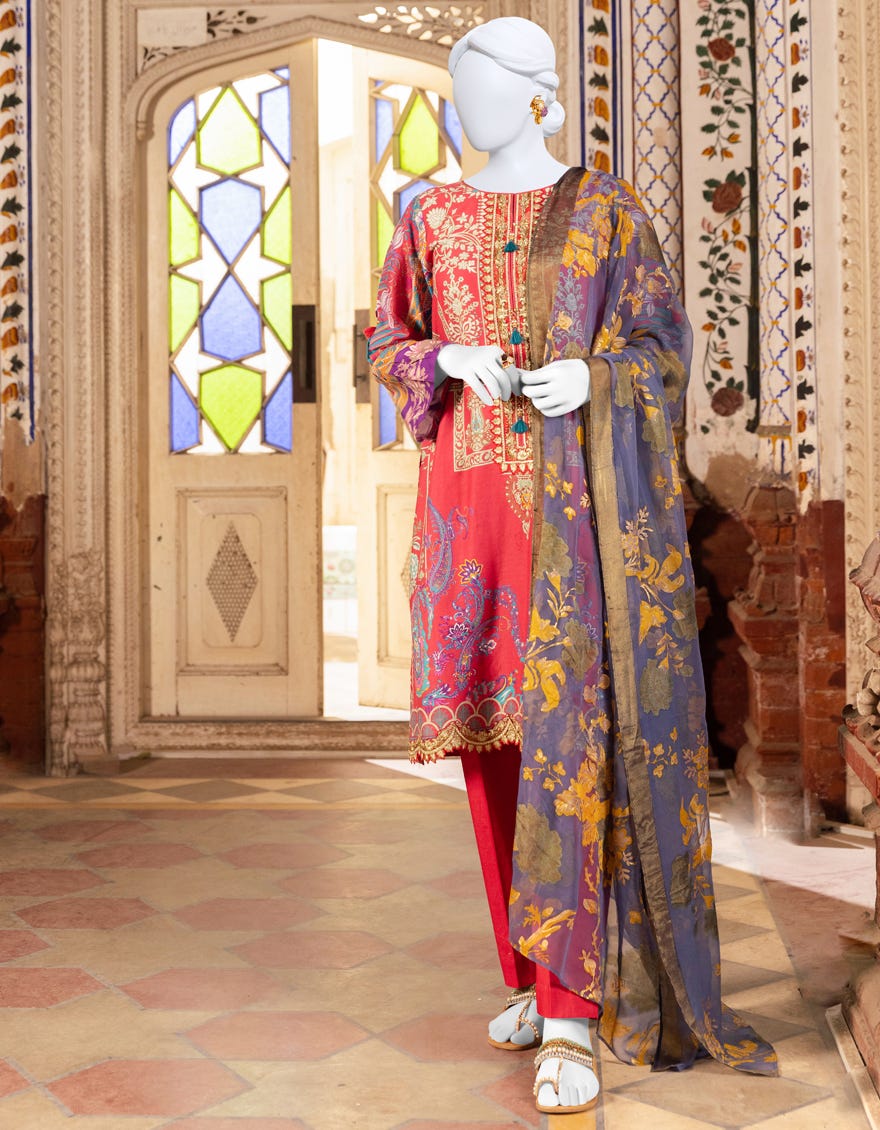 Pink Cambric Unstitched 2 Piece Dress | Jjls-S-Jpu2-23-544