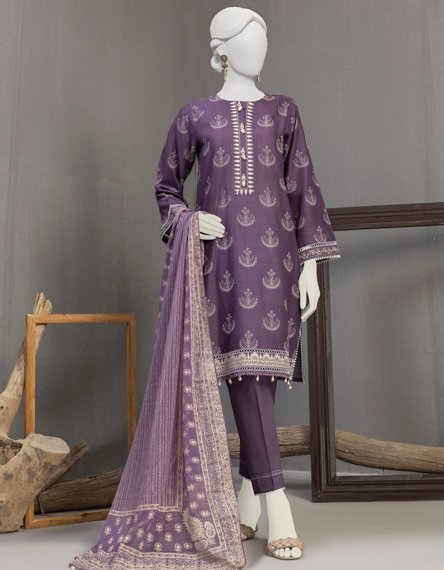 Violet Lawn Unstitched 3 Piece Dress | Jjls-S-Jpw-23-010