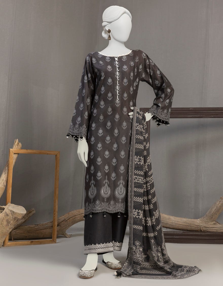 Black Lawn Unstitched 3 Piece Dress | Jjls-S-Jpw-23-012