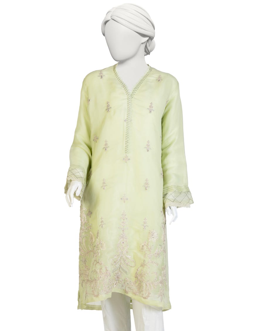 Green Silk Women's Kurti | Jjlk-S-Jpwk-23-878
