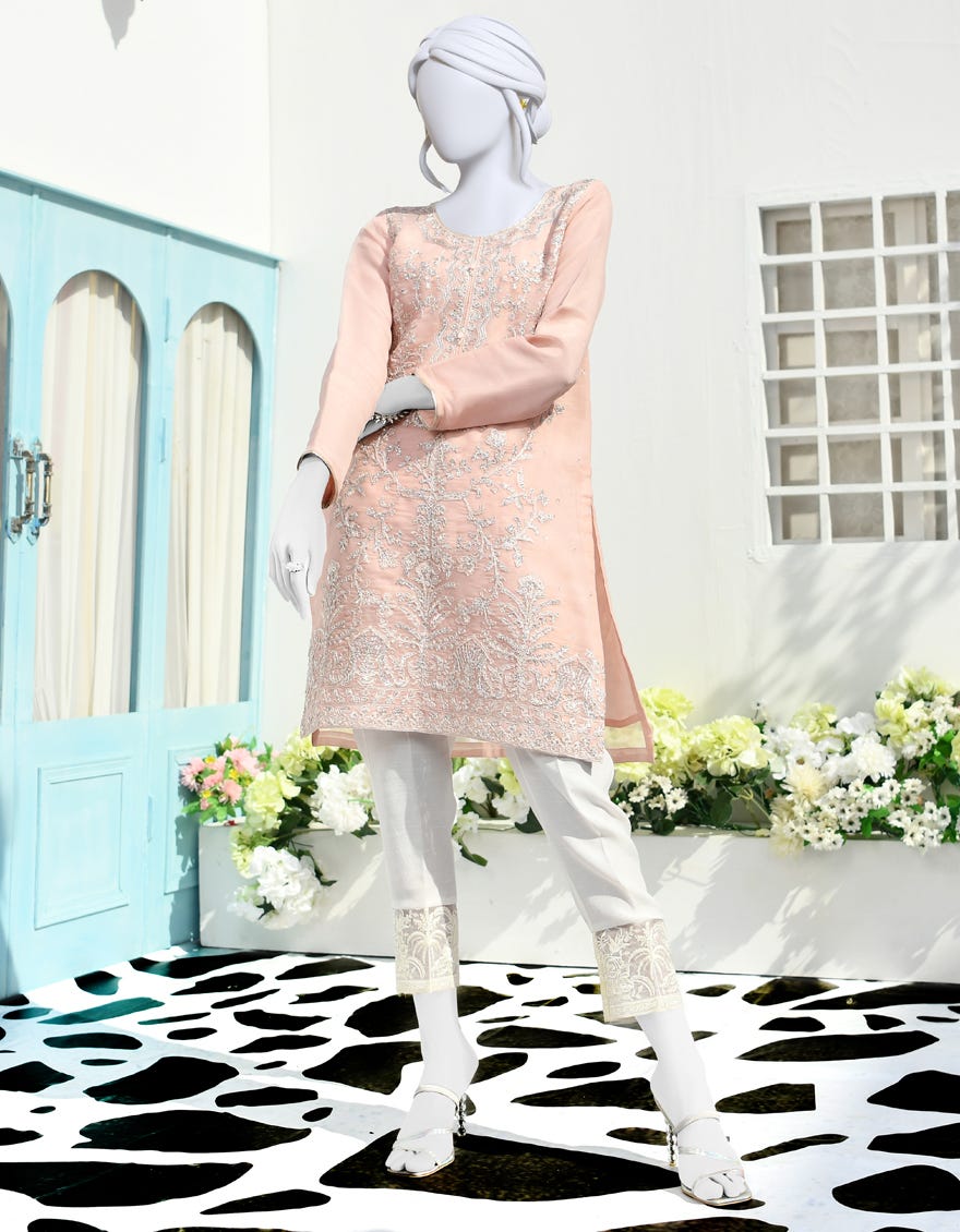 Pink Silk Women's Kurti | Jjlk-S-Jpwk-23-880