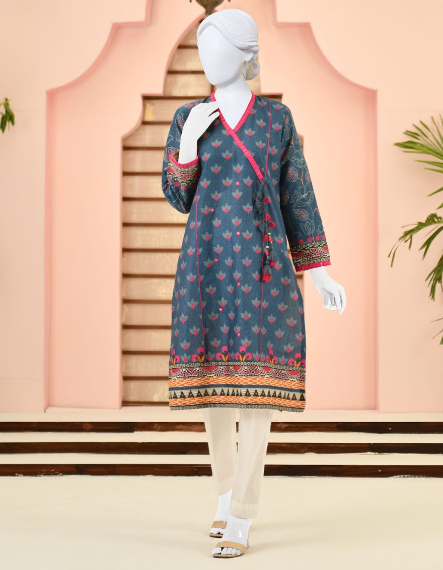Blue Lawn Women's Kurti | Jjlk-S-Jpwk-23-884