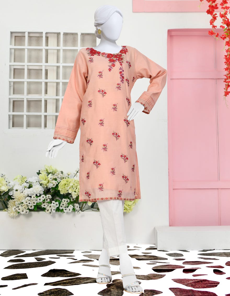 Peach Silk Women's Kurti | Jjlk-S-Jpwk-23-898