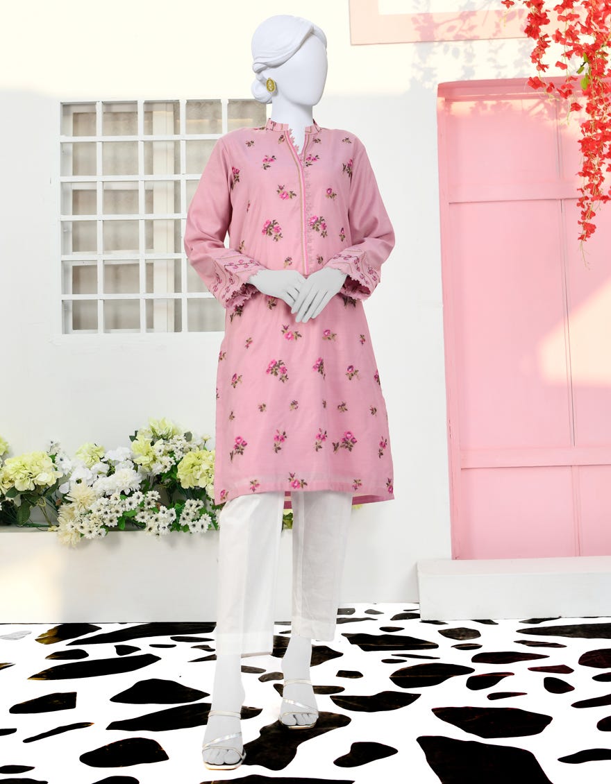 Pink Cotton Women's Kurti | Jjlk-S-Jpwk-23-902