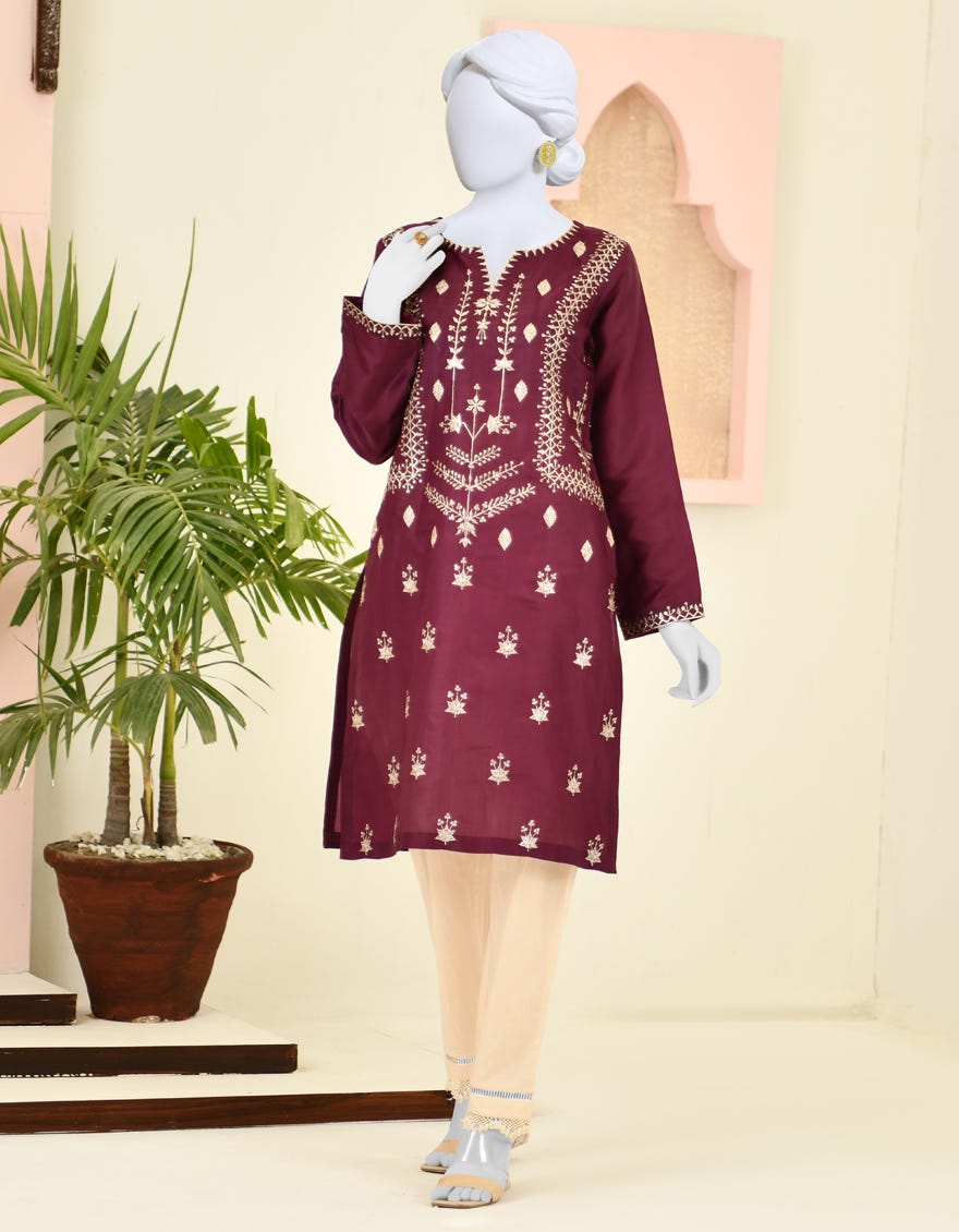 Plum Silk Women's Kurti | Jjlk-S-Jpwk-23-921