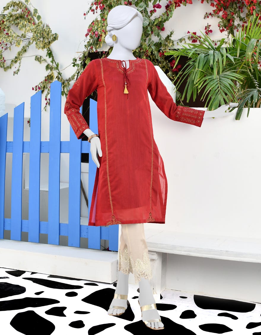 Red Cotton Women's Kurti | Jjlk-S-Jpwk-23-930
