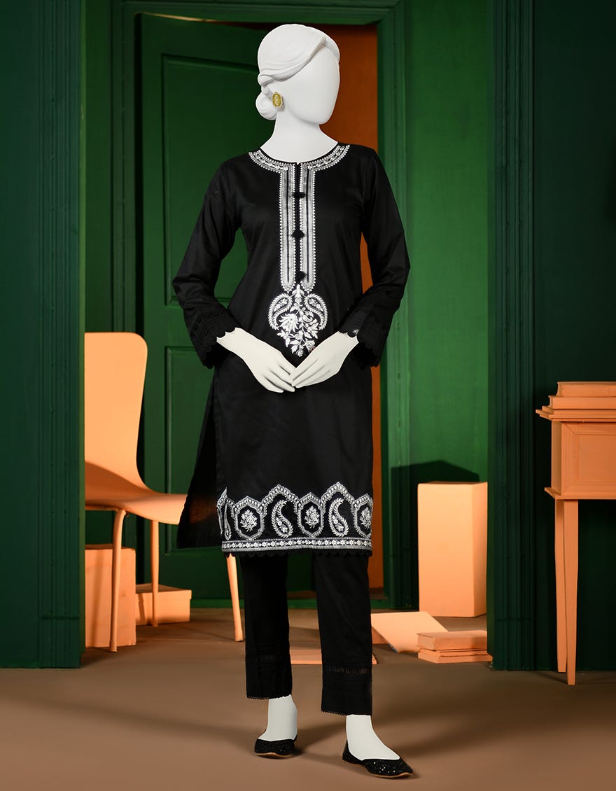 Black Lawn Women's Kurti | Jjlk-S-Jpwk-23-937