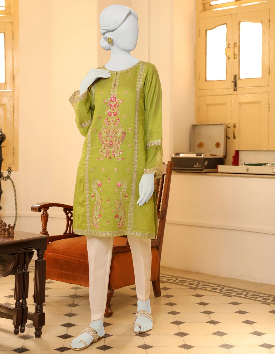Green Cotton Women's Kurti | Jjlk-S-Jpwk-23-940