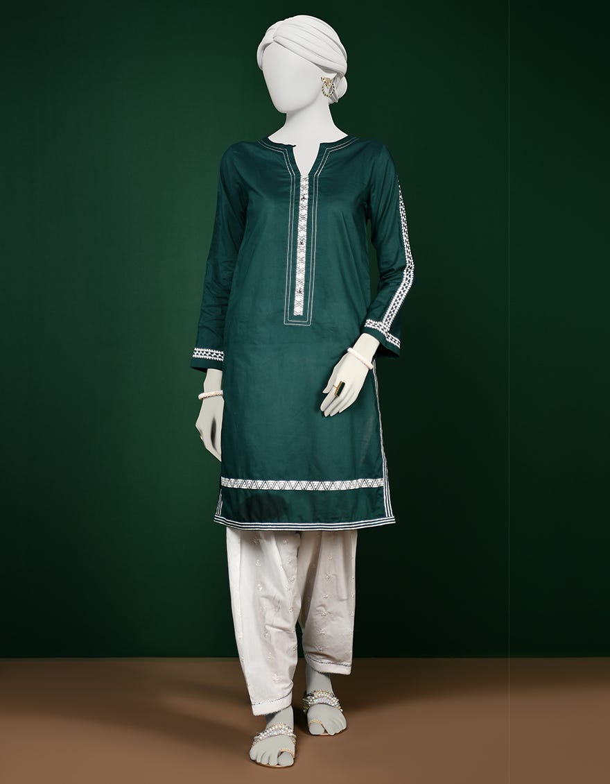 Green Lawn Women's Kurti | Jjlk-S-Jpwk-23-968