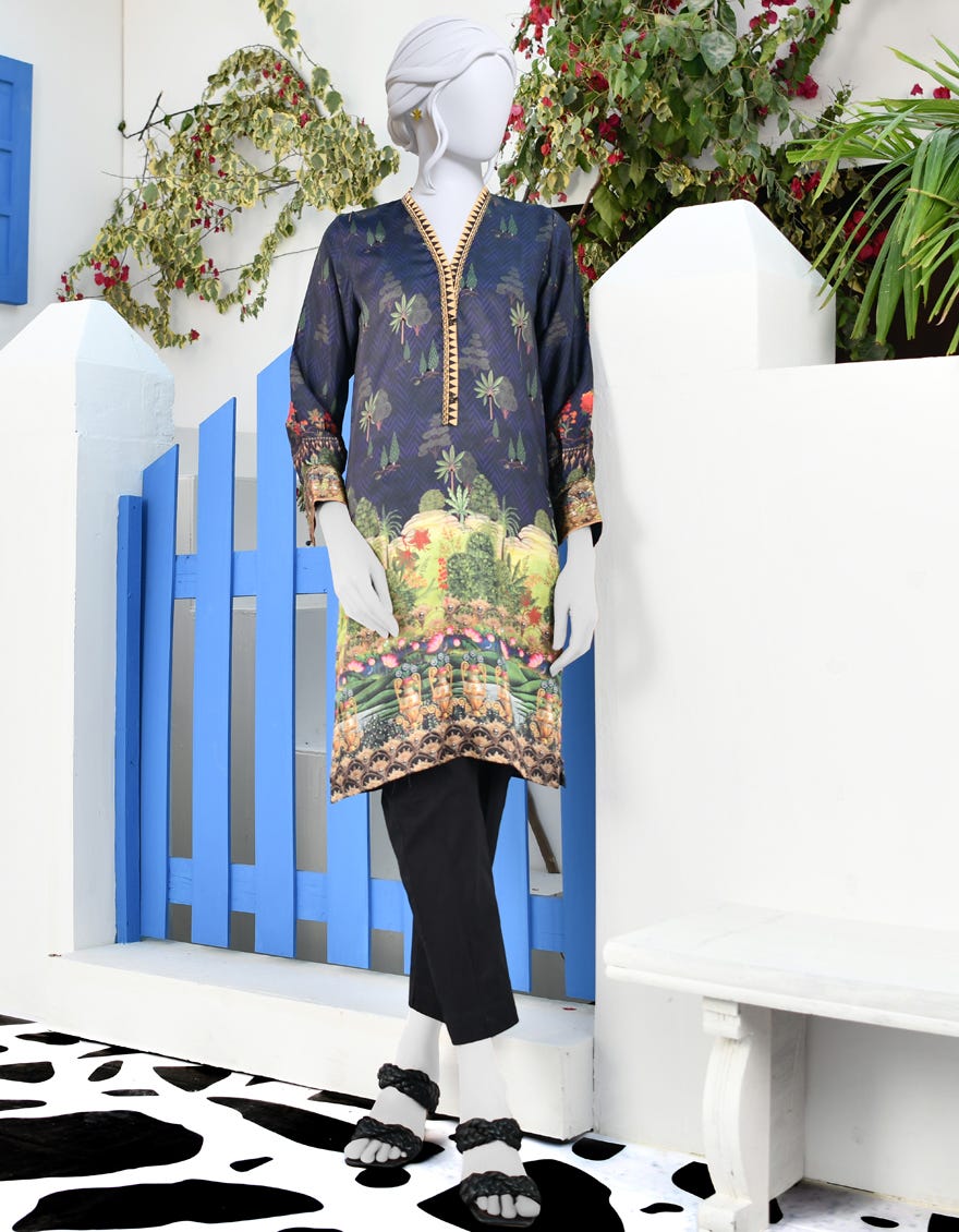 Black Silk Women's Kurti | Jjlk-S-Jpwk-23-969