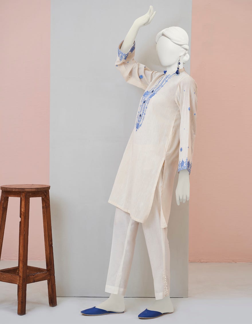White Dyed Women's Kurti | Jjlk-S-Jpws-23-3007
