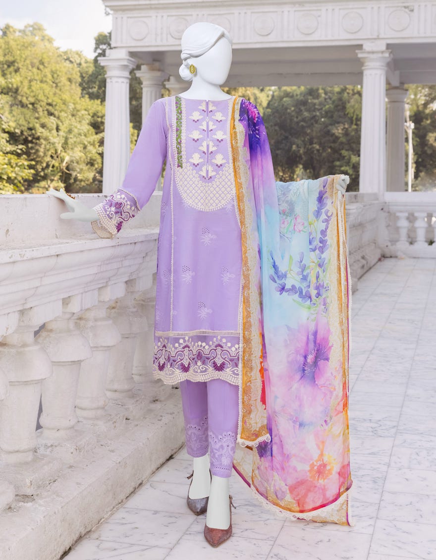 Violet Cambric Unstitched 3 Piece Dress | Jjls-S-Jpus-23-537
