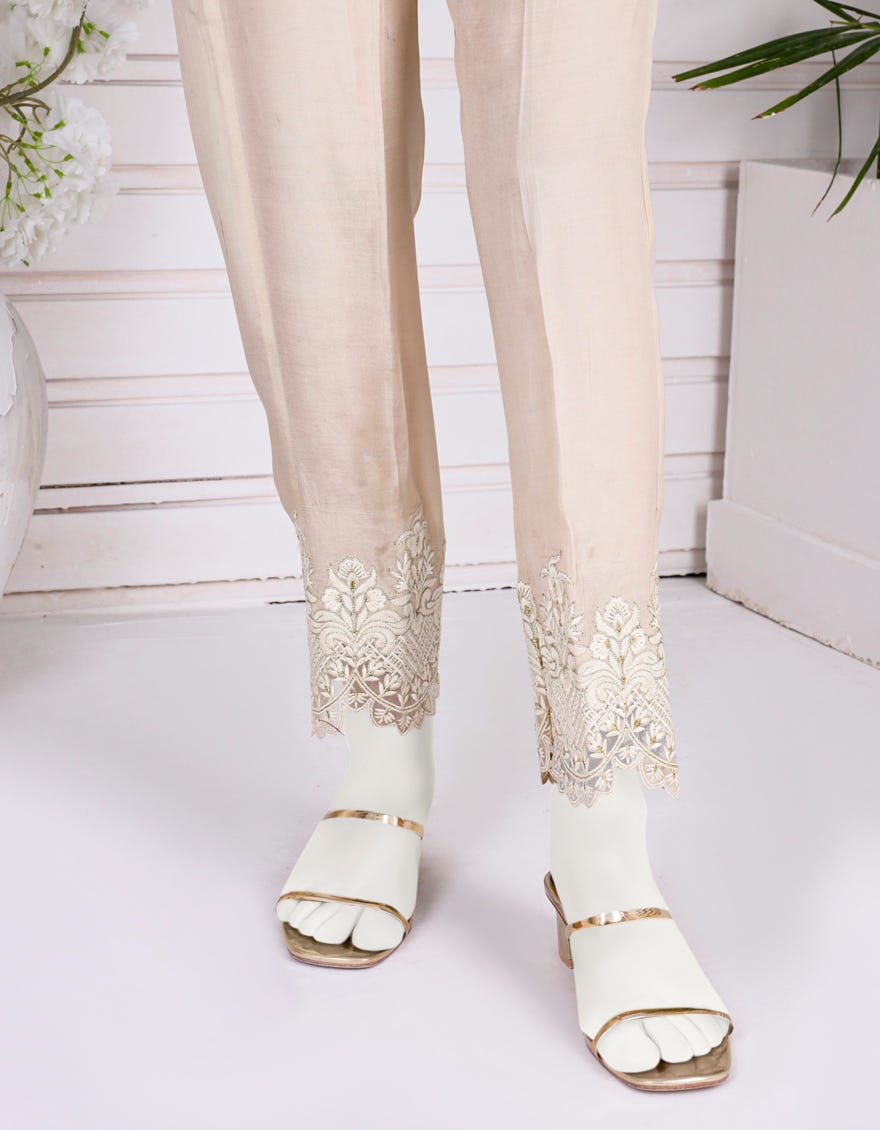 Beige Silk Trousers | Jjlt-S-Jpwt-23-582