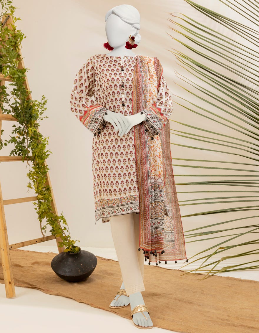 Multi Lawn Unstitched 3 Piece Dress | Jjls-S-Jpwu-23-013