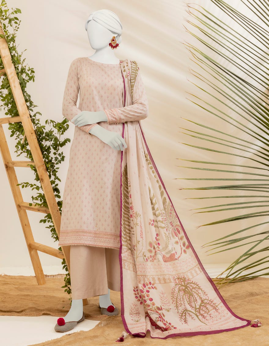 Brown Lawn Unstitched 3 Piece Dress | Jjls-S-Jpwu-23-018