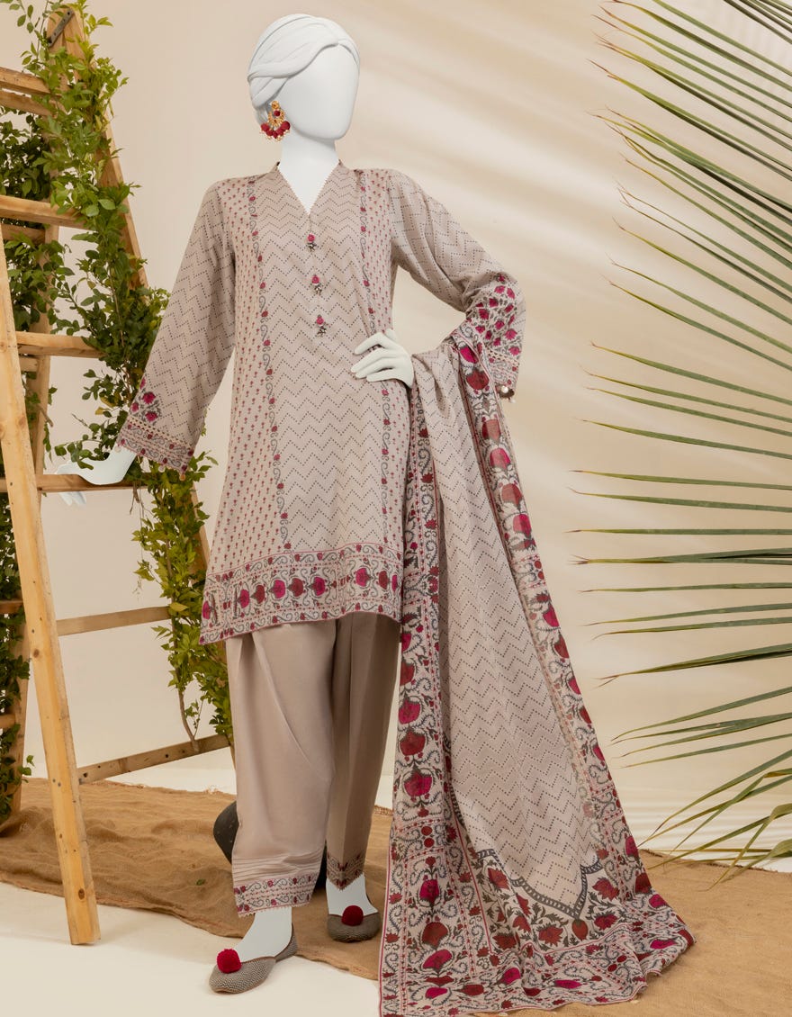 Multi Lawn Unstitched 3 Piece Dress | Jjls-S-Jpwu-23-020