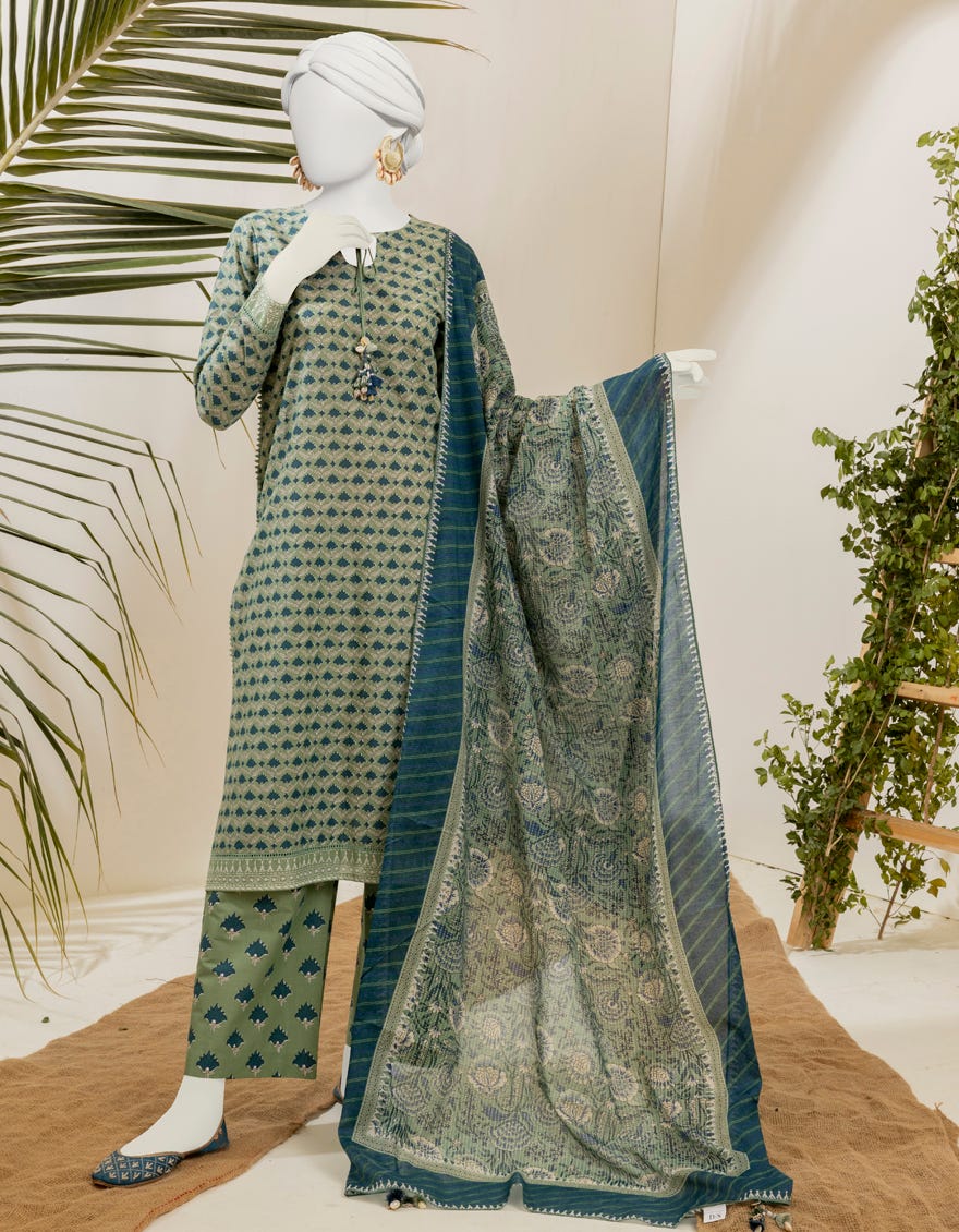 Green Lawn Unstitched 3 Piece Dress | Jjls-S-Jpwu-23-026